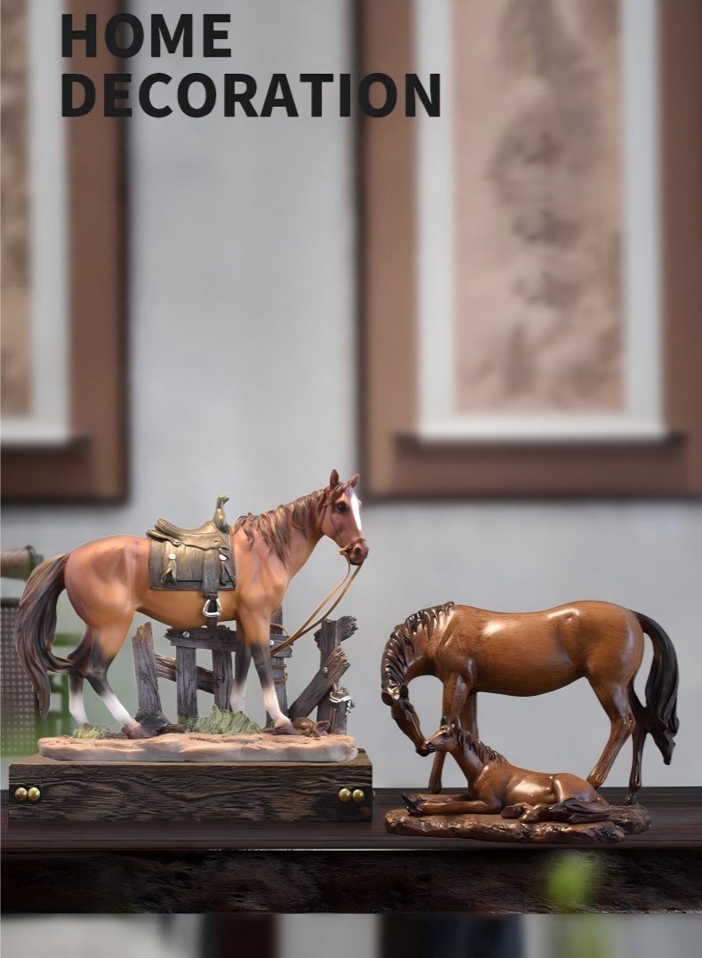 JUNYOUK Horse Statues, Light Luxury Home Decor, Small Horse Ornaments Are Very Suitable For Decorating Handicrafts In Living Rooms, Entrances, Tv Cabinets, And Other Occasions - Image 2